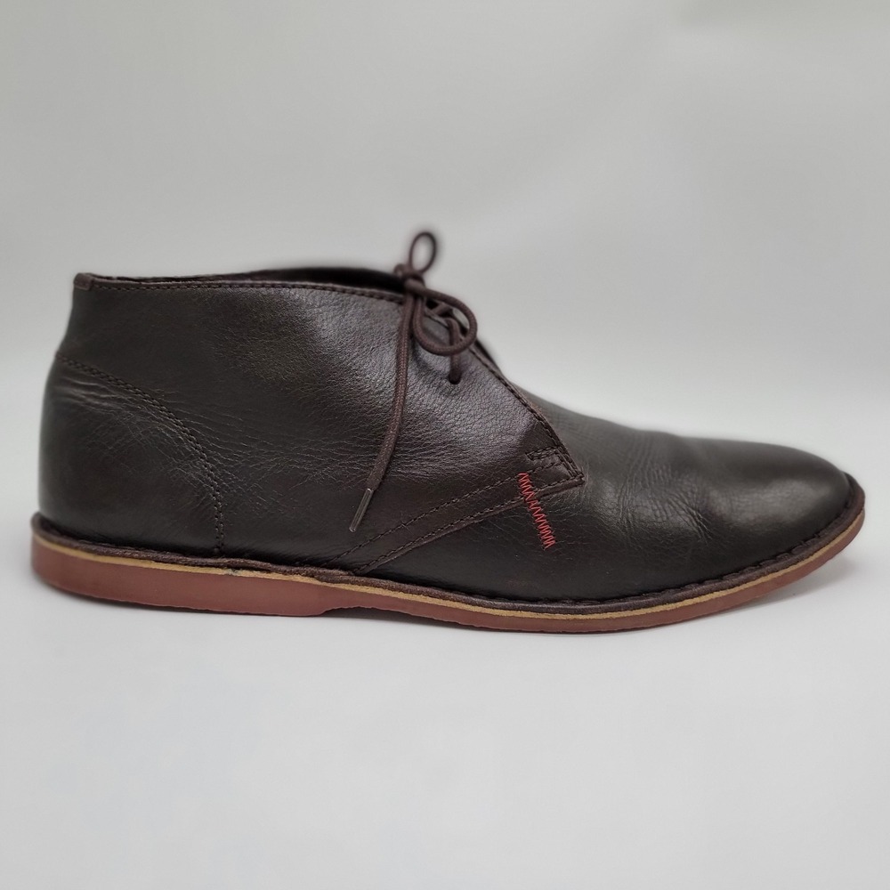 Italian Designed Vito Rossi Men's Dark Brown Leather Chukka Boots Size 11 - Picture 8 of 9